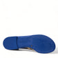 Elegant Blue Leather Flat Sandals