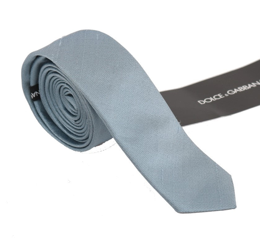Light Blue Solid Silk Tie