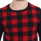 Checkered Wool Crewneck Pullover Sweater