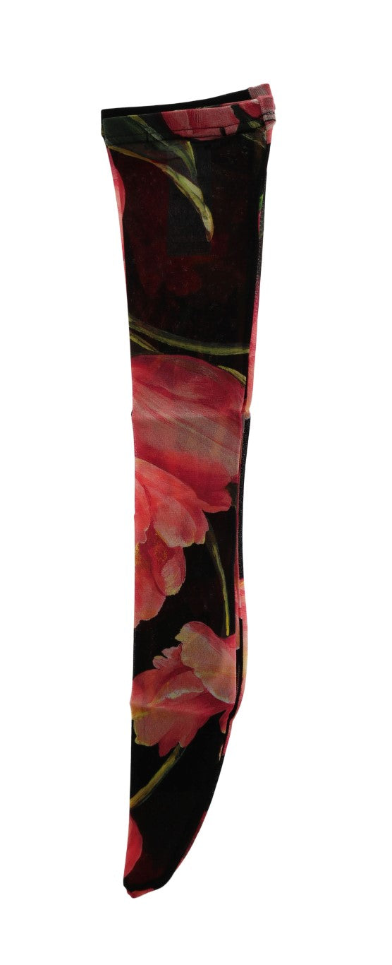 Floral Nylon Stretch Stockings