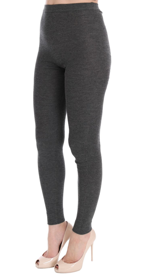 Chic Gray High Waist Cashmere Tights Pants