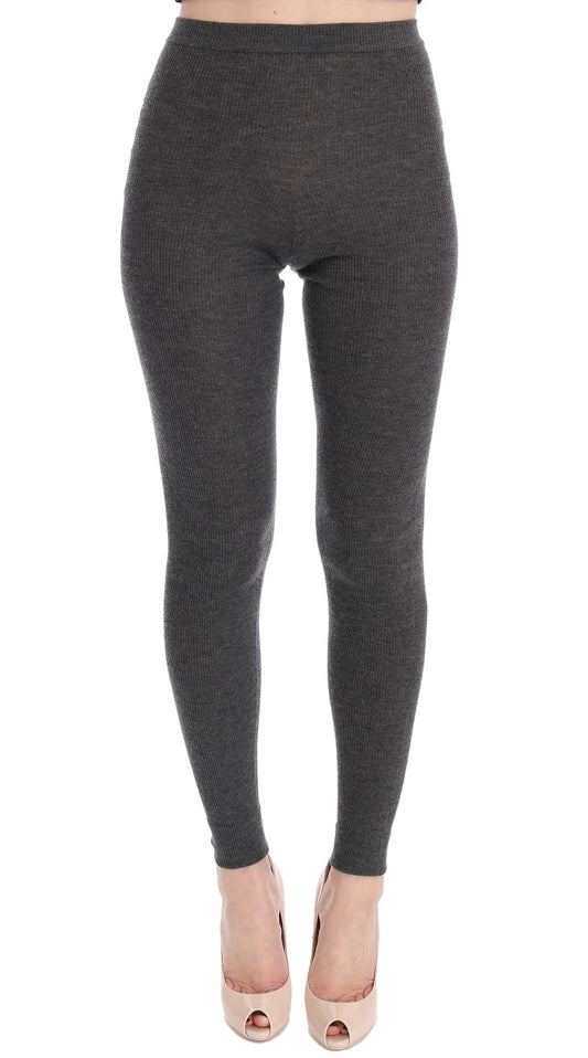 Chic Gray High Waist Cashmere Tights Pants