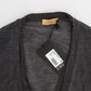 Elegant Gray Wool Blend Cardigan Sweater