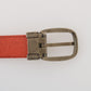 Dolce & Gabbana Orange Leather Gold Buckle Men's Belt