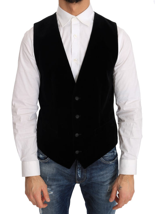 Elegant Black Slim Fit Formal Vest
