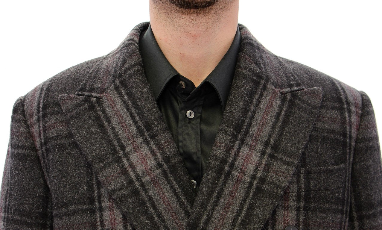 Gray Double Breasted Coat Jacket