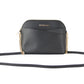 Jet Set Travel Medium Leather X Cross Dome Crossbody Handbag (Black Solid/Gold)