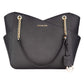 Jet Set Large Leather Black X Cross Chain Shoulder Tote Hand Bag