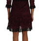 Luxurious Burgundy Floral Lace Dress