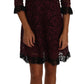 Luxurious Burgundy Floral Lace Dress
