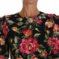 Elegant Floral Sheath Dress with Crystal Buttons