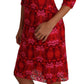Elegant Floral Crochet Knee-Length Dress