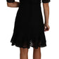 Chic Black Lace Sheath Dress with Silk Lining