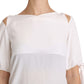 Solid White Silk Off Shoulder Blouse Top