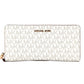 Jet Set Large Continental Travel Clutch Wristlet Wallet Vanilla Signature Powder Blush