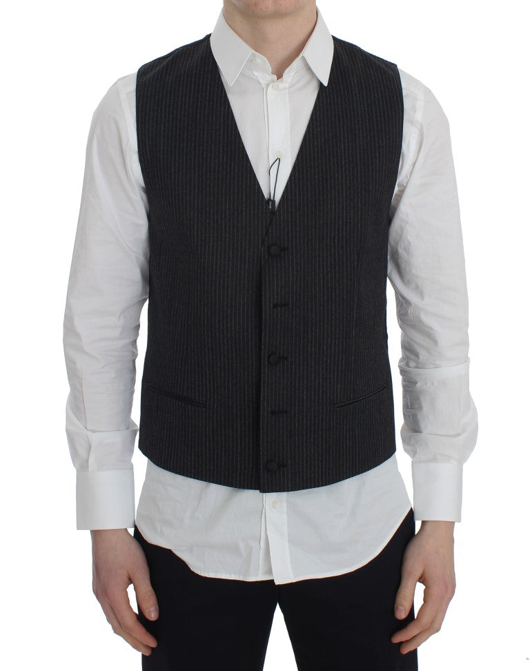 Gray Striped Formal Vest