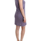 Elegant Purple Knee-Length Cotton Dress