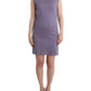 Elegant Purple Knee-Length Cotton Dress
