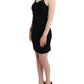 Elegant Black Jersey Knee-Length Dress