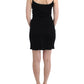 Elegant Black Jersey Knee-Length Dress