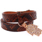 Chic Snakeskin Leather & Gold Cuff Bracelet
