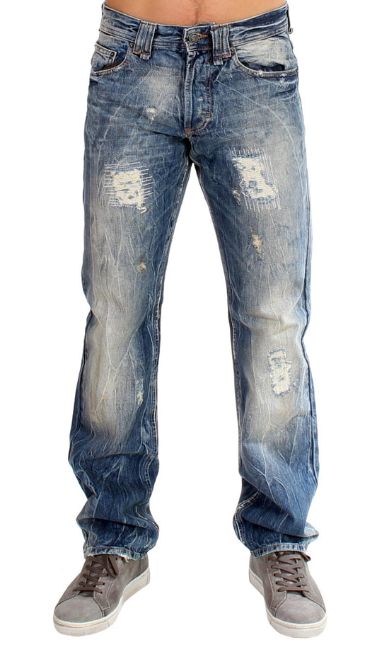 Distressed Easy-Fit Galliano Cotton Jeans