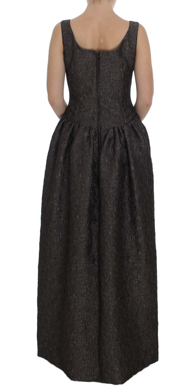 Elegant Gray Sheath Full-Length Dress Gown