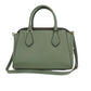 Daria Large Pebbled Leather Triple Compartment Satchel Handbag (Army Green)