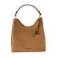 Joan Large Signature Leather Slouchy Shoulder Bag Handbag (Luggage Multi Signature)