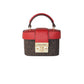 Rose Mini Signature PVC Leather Trunk Crossbody Handbag (Brown/Flame)