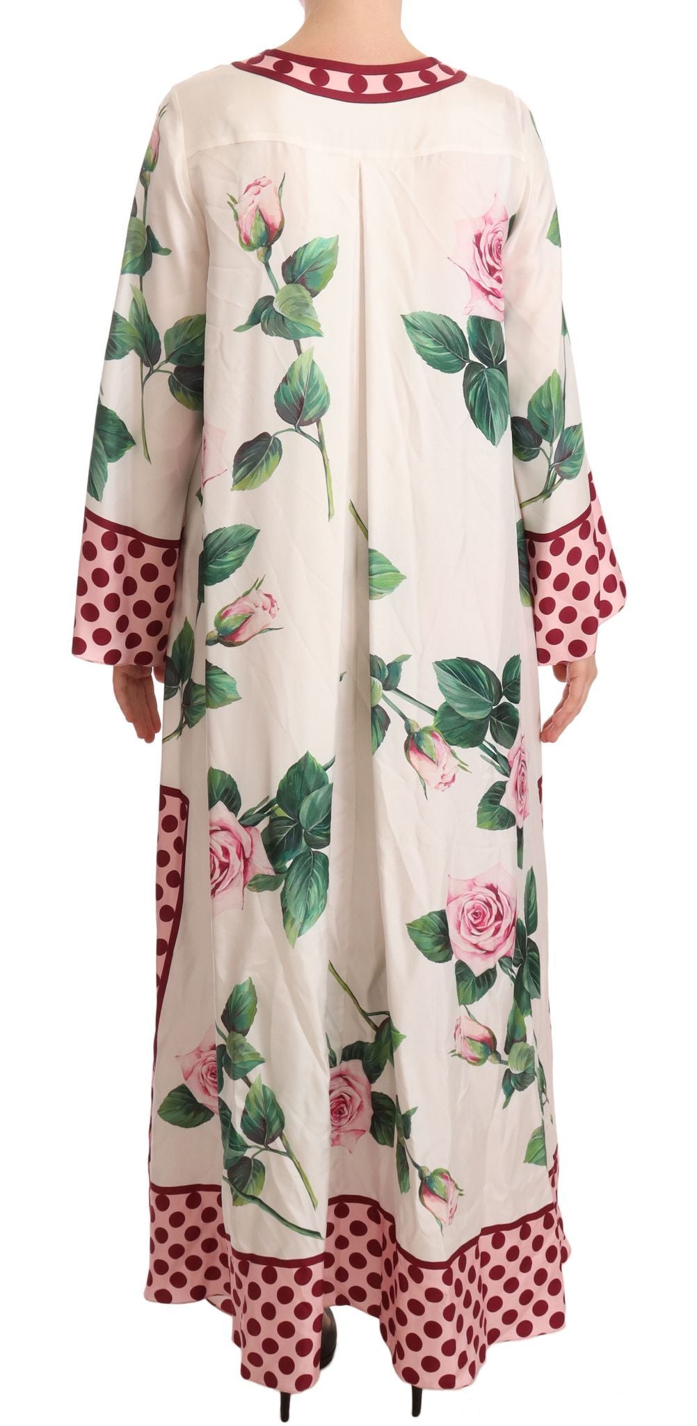 Exquisite Floral Silk Kaftan Dress