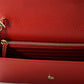 Elegant Red Leather Crossbody Shoulder Bag