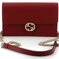 Elegant Red Leather Crossbody Shoulder Bag
