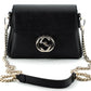Elegant Black Calf Leather Shoulder Bag