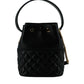 Elegant Black Leather Bucket Shoulder Bag