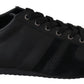 Black Logo Leather Casual Sneakers Shoes