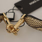 Elegant Beige Python Leather Shoulder Strap
