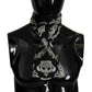 Elegant Black & White Silk Men's Scarf