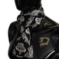 Elegant Black & White Silk Men's Scarf
