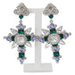 Elegant Silver Cross Clip-on Earrings