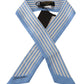Blue Stripes Twill Silk Foulard Shawl Scarf