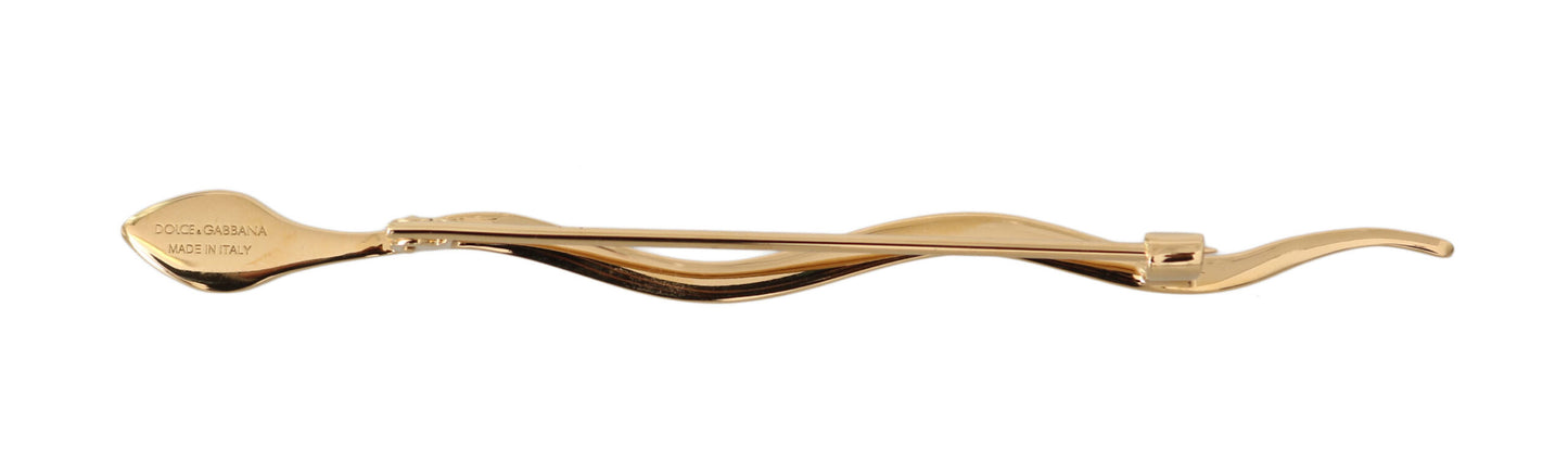 Elegant Gold & Crystal Brooch Pin