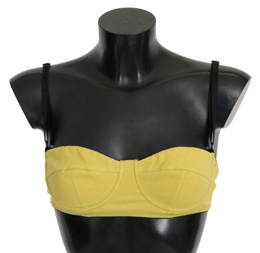 Chic Yellow Cotton Bra by Renowned Designer