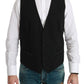 Elegant Black Wool-Blend Formal Vest