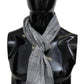 Gray Floral Wool Unisex Neck Wrap Fringes Scarf