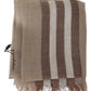 Brown Plaid Wool Knit Neck Wrap Fringe Scarf