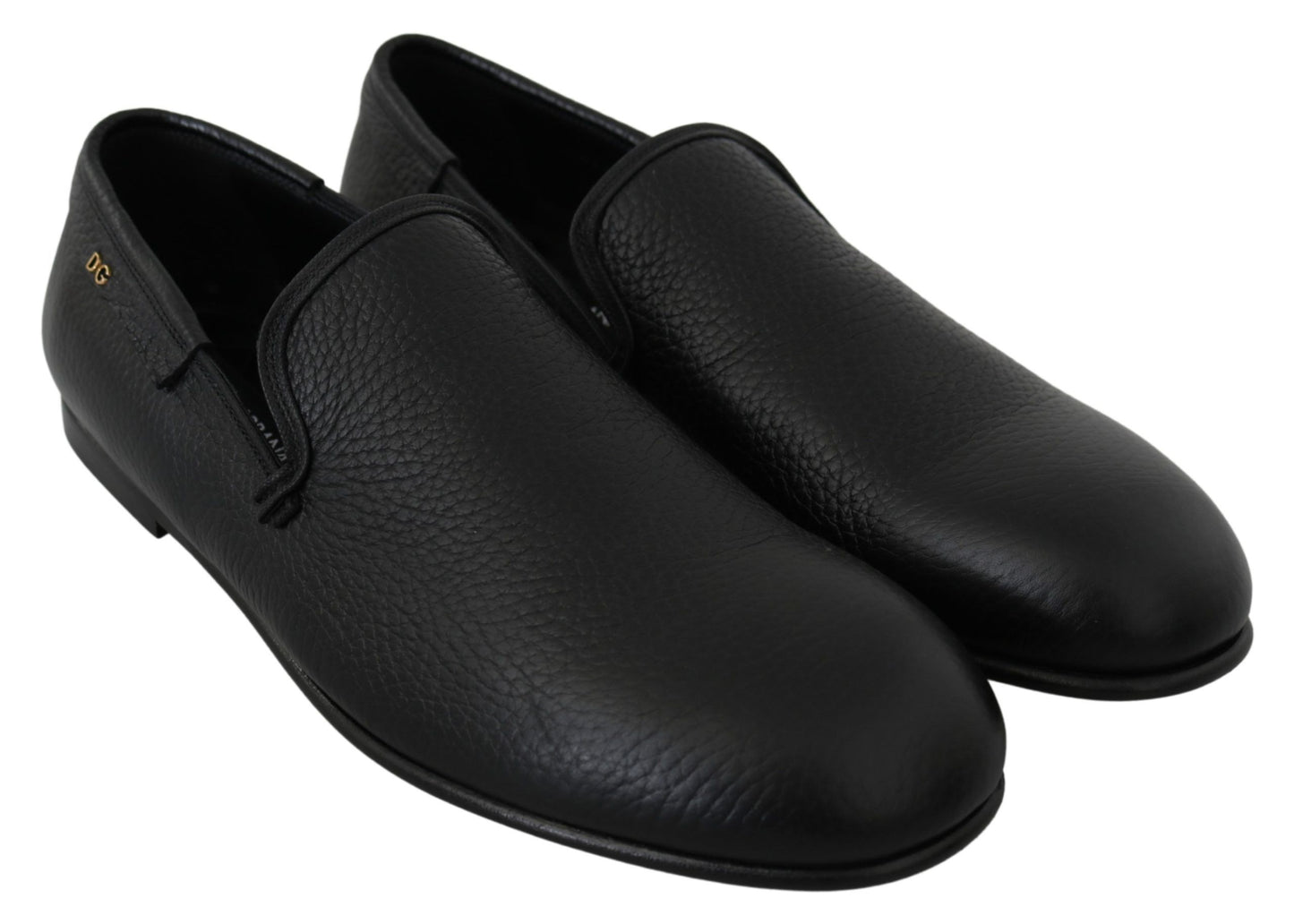 Black Monogram Logo Classic Loafers Shoes
