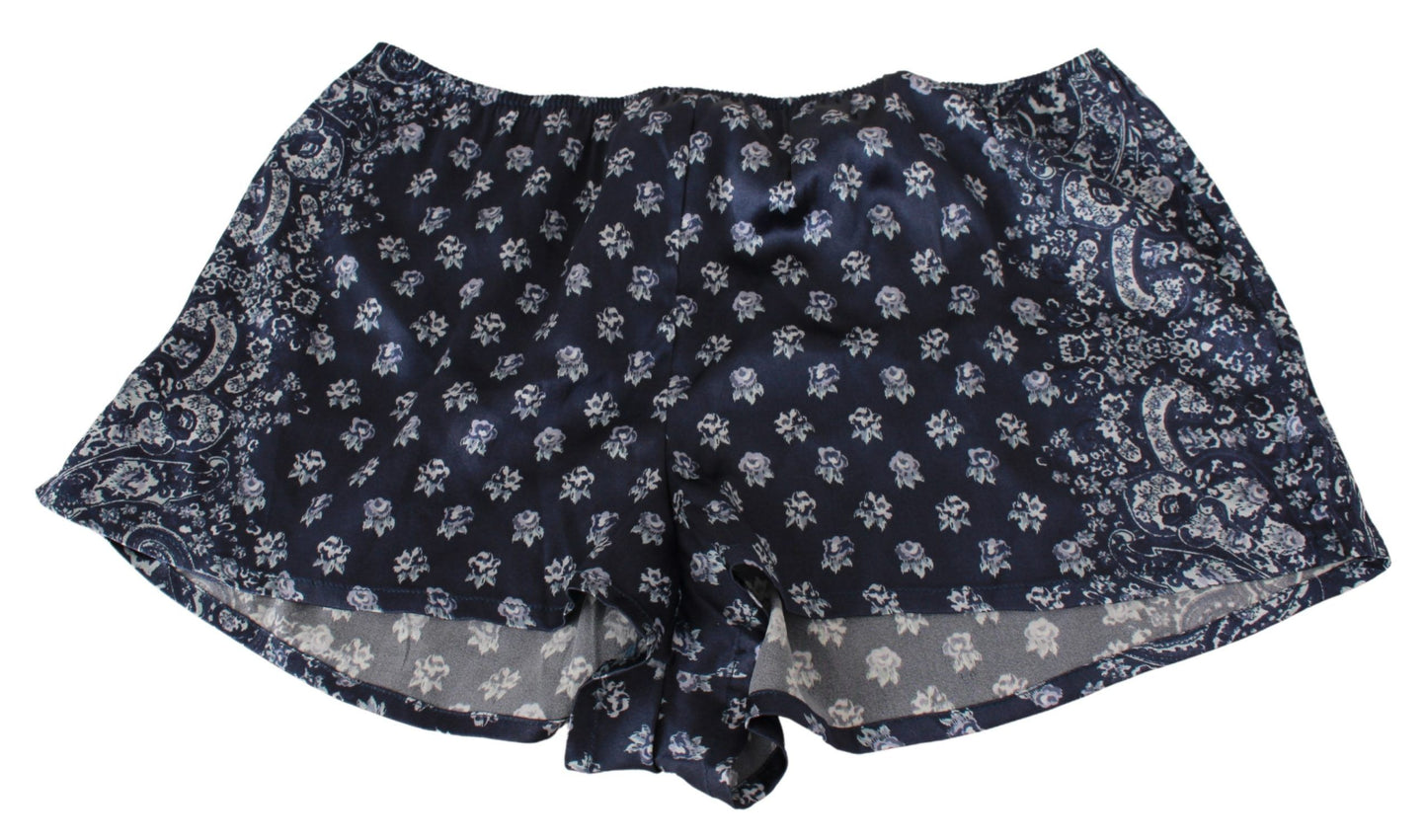 Italian Silk Lingerie Shorts in Serene Blue
