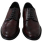 Brown Leather Lace Up Men Dress Derby Shoes