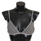 Sequined Gray Triangolo Bra Luxury Underwear